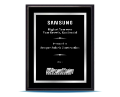 2021 Samsung Highest Year Over Year Growth award